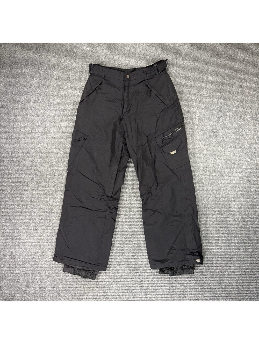 Kemper Black Cargo Snow Ski Snowboard Pants Size Medium 32x29 Adjustable UEC